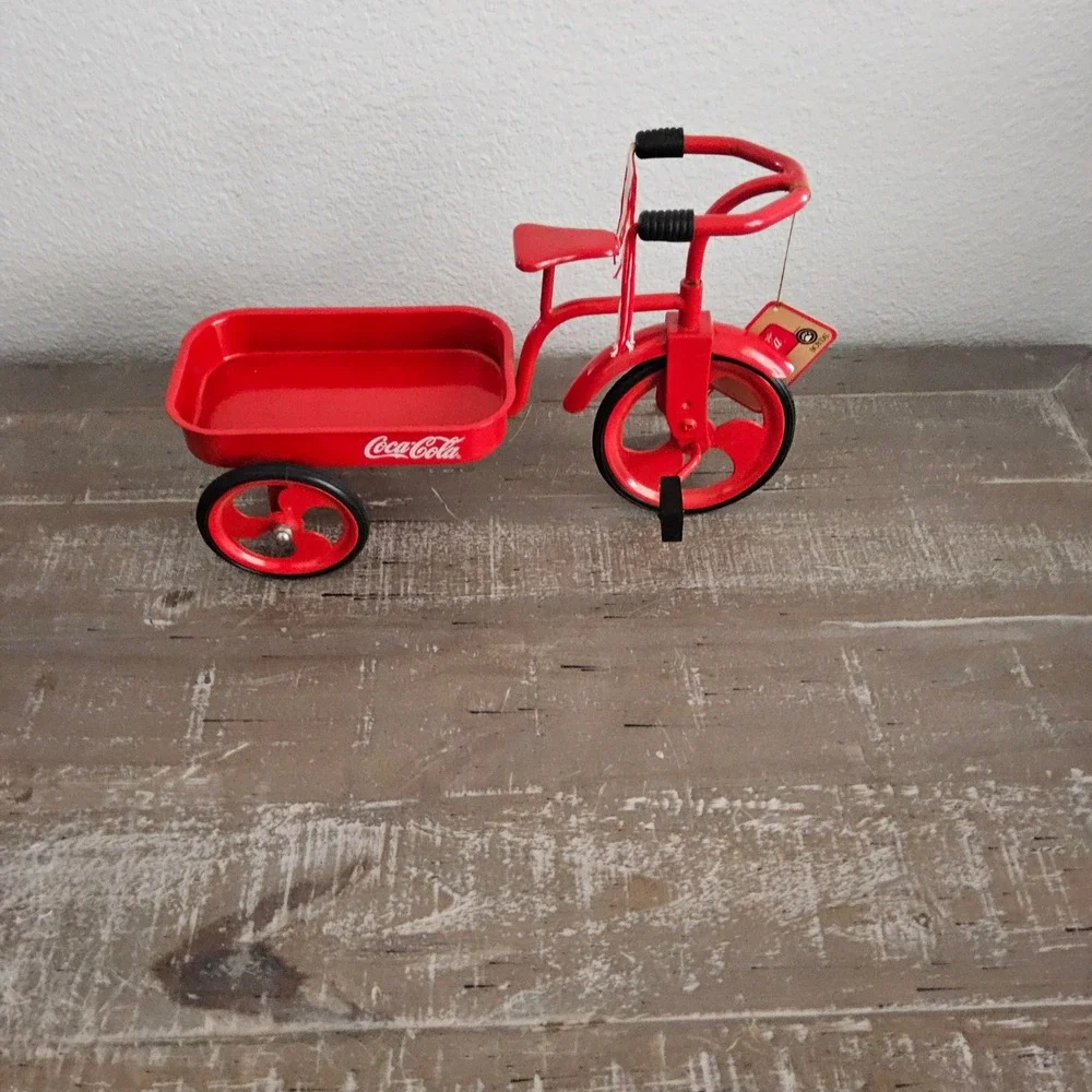 Coca-Cola Boyd's Bear Metal Tricycle Wagon Figurine Advertising Collectible